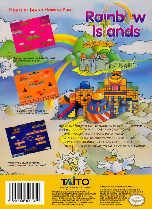 Rainbow Islands — Box back