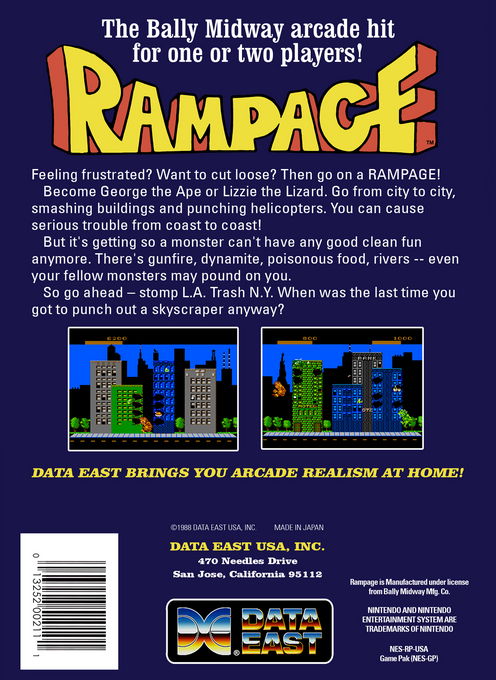 Rampage — Box back