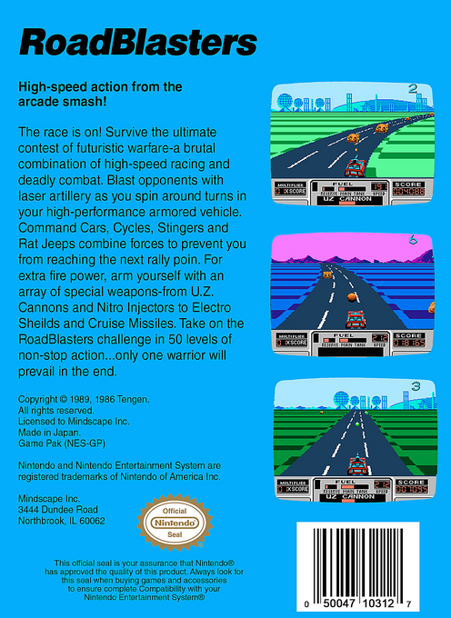 RoadBlasters — Box back