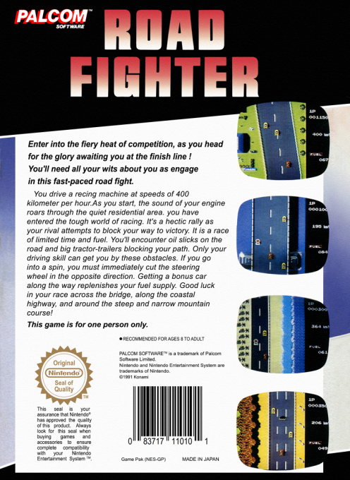 Road Fighter — Box back