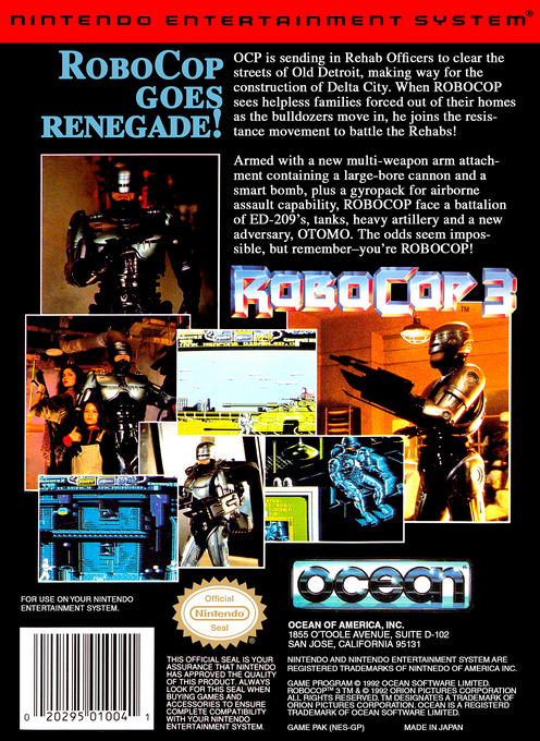 RoboCop 3 — Box back