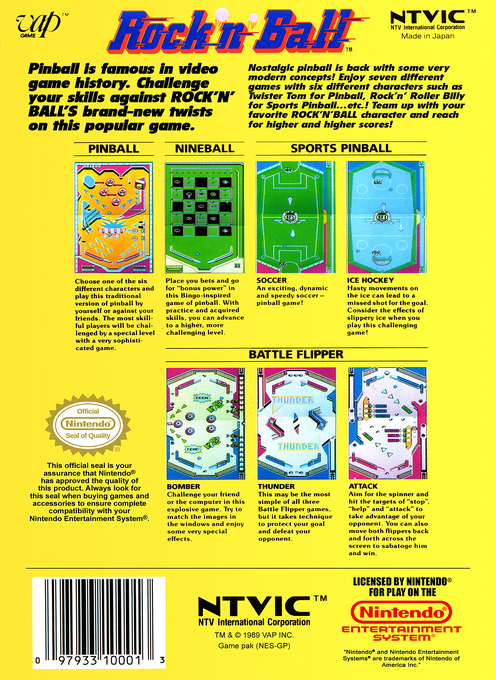 Rock 'n' Ball — Box back