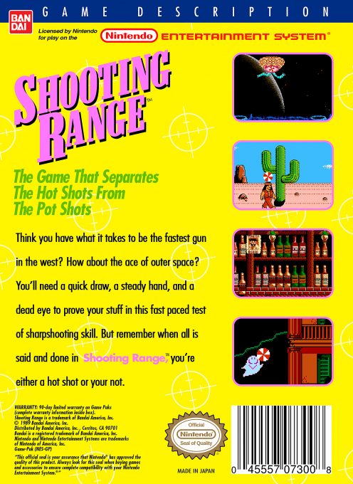 Shooting Range — Box back