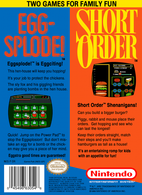 Short Order + Egg-Splode! — Box back