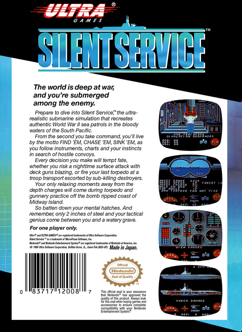 Silent Service — Box back