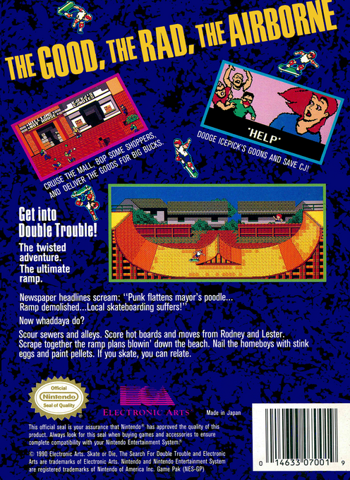 Skate or Die 2 : The Search for Double Trouble — Box back