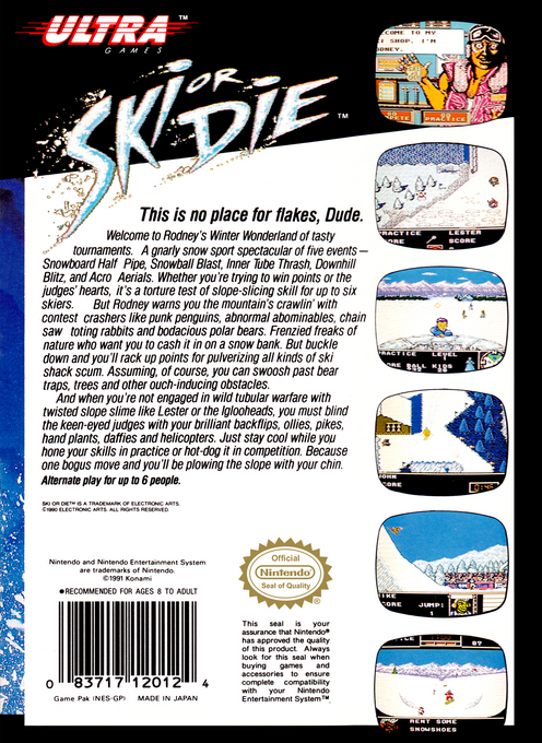 Ski or Die — Box back