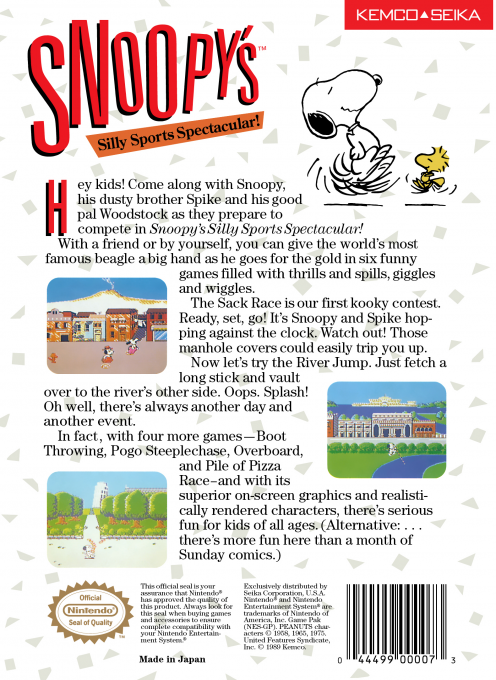 Snoopy's Silly Sports Spectacular! — Box back