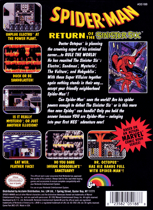 Spider-Man : Return of the Sinister Six — Box back