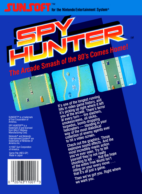 Spy Hunter — Box back