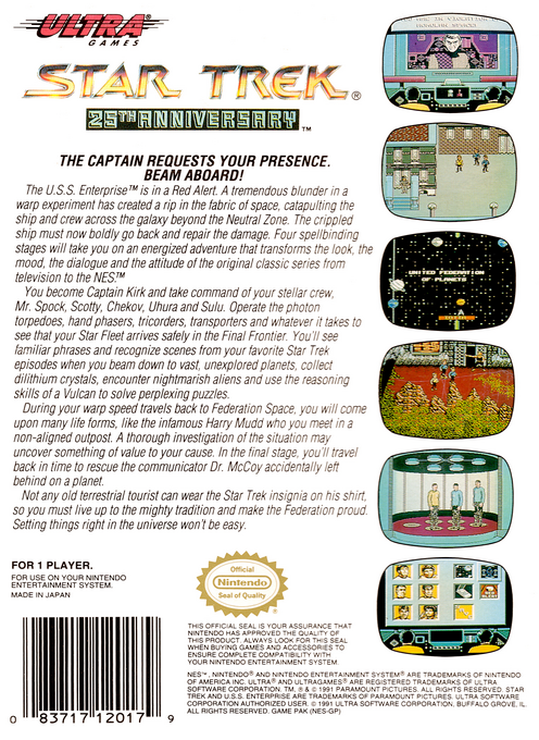 Star Trek : 25th Anniversary — Box back