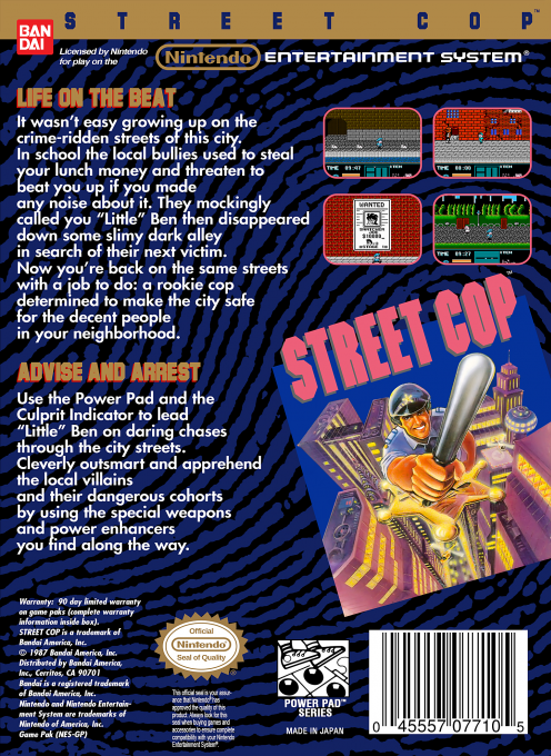 Street Cop — Box back
