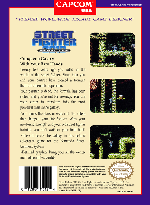 Street Fighter 2010 : The Final Fight — Box back