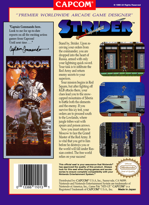 Strider — Box back