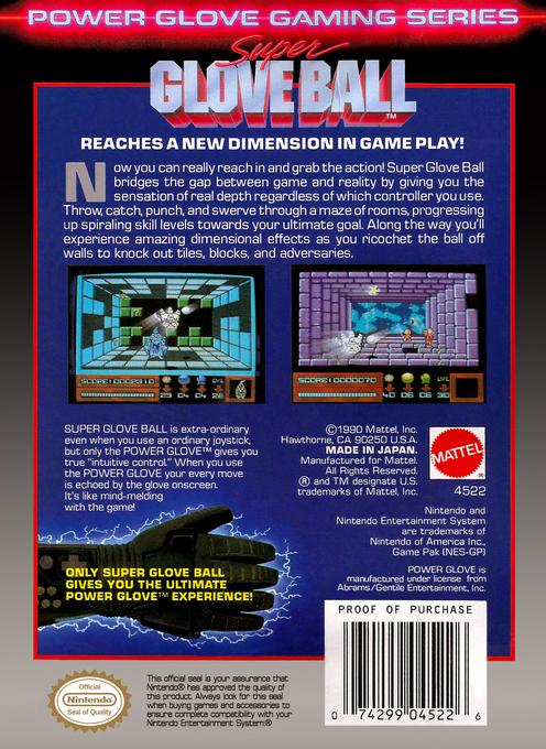 Super Glove Ball — Box back