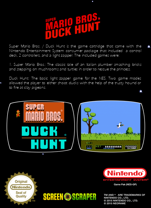 Super Mario Bros. + Duck Hunt — Box back