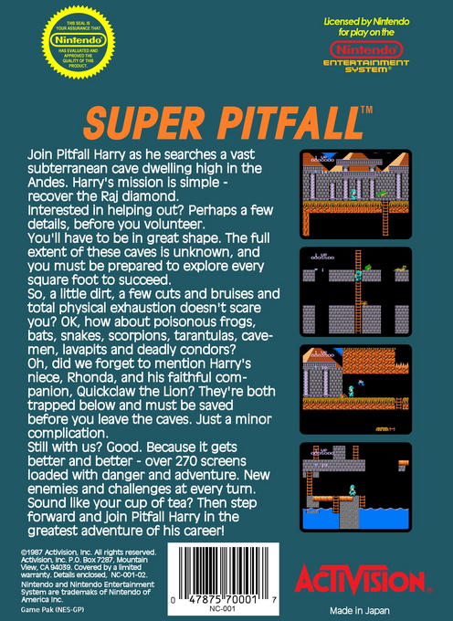 Super Pitfall — Box back