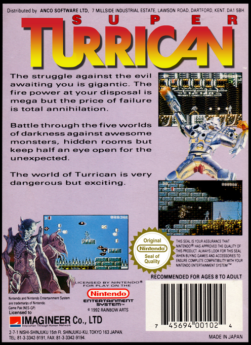 Super Turrican — Box back