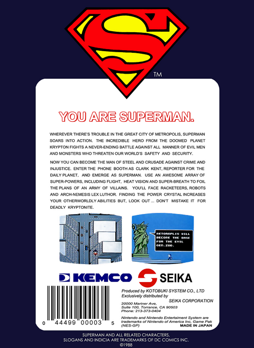 Superman — Box back