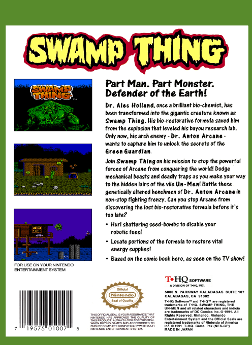 Swamp Thing — Box back