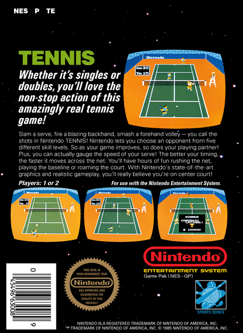 Tennis — Box back