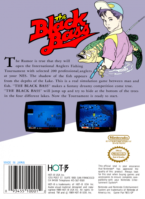 The Black Bass — Box back