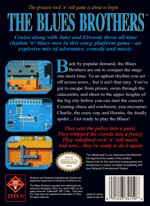 The Blues Brothers — Box back