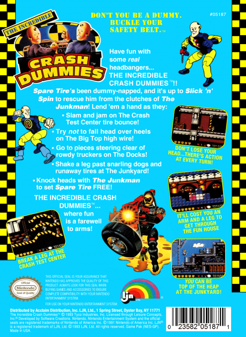 The Incredible Crash Dummies — Box back