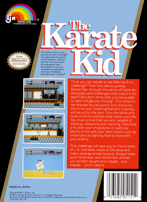 The Karate Kid — Box back