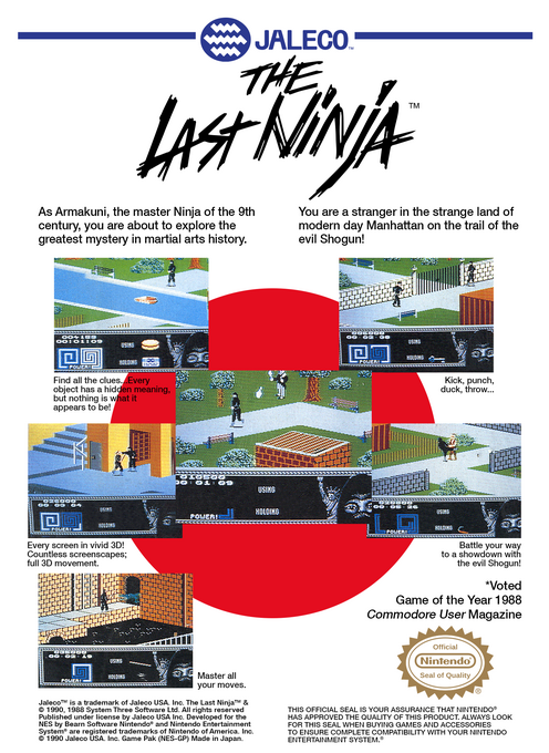 The Last Ninja — Box back
