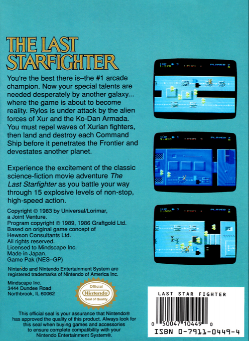 The Last Starfighter — Box back