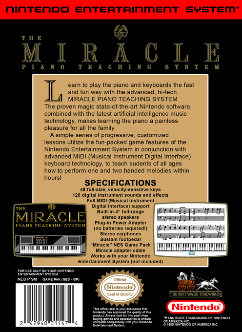 The Miracle Piano Teaching System — Box back