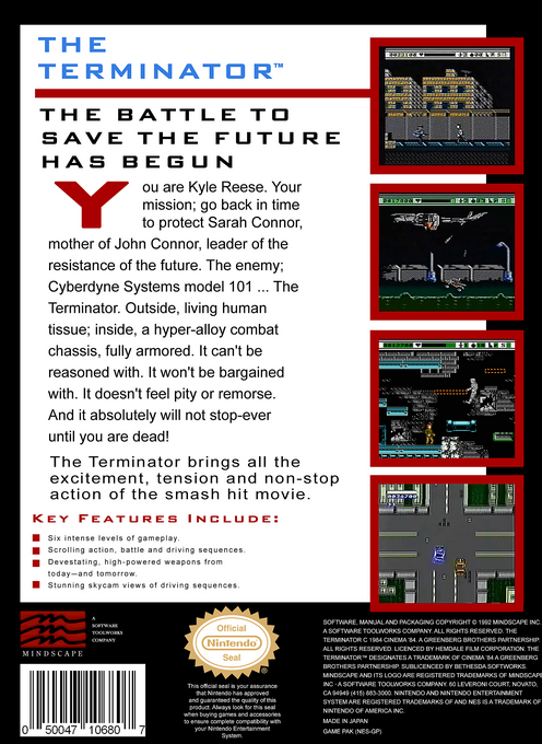 The Terminator — Box back