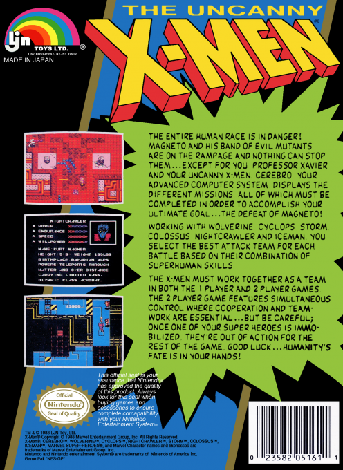 The Uncanny X-Men — Box back