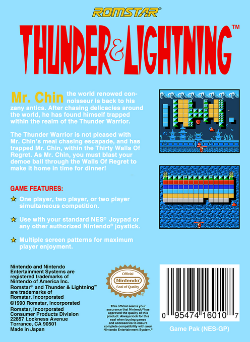 Thunder & Lightning — Box back