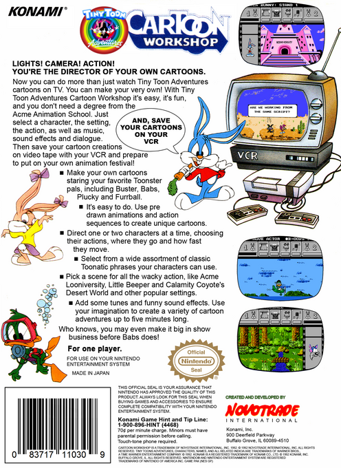 Tiny Toon Adventures : Cartoon Workshop — Box back