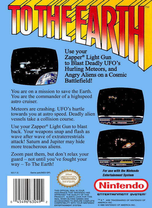 To the Earth — Box back