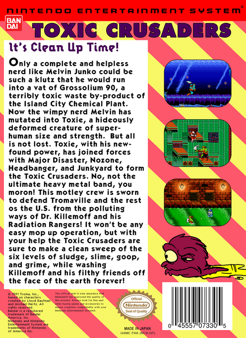 Toxic Crusaders — Box back