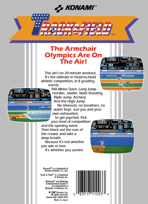 Track & Field — Box back