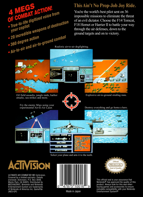Ultimate Air Combat — Box back