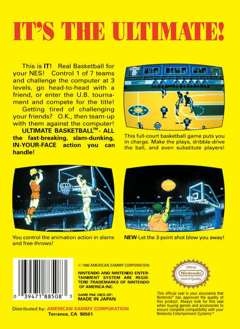 Ultimate Basketball — Box back