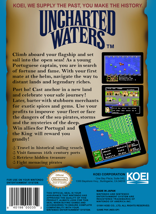 Uncharted Waters — Box back