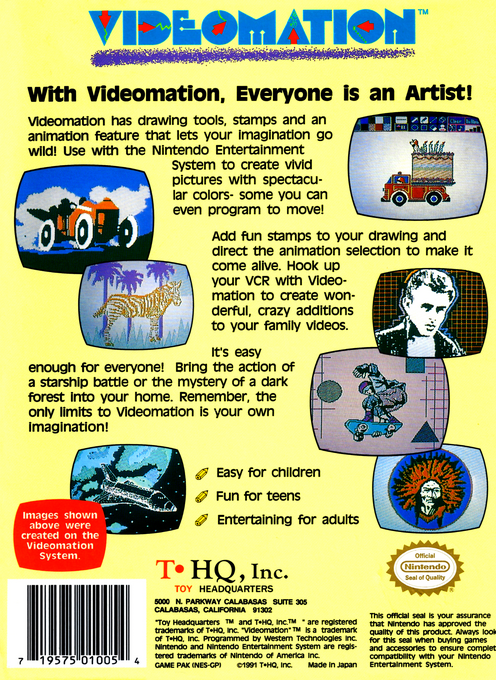 Videomation — Box back