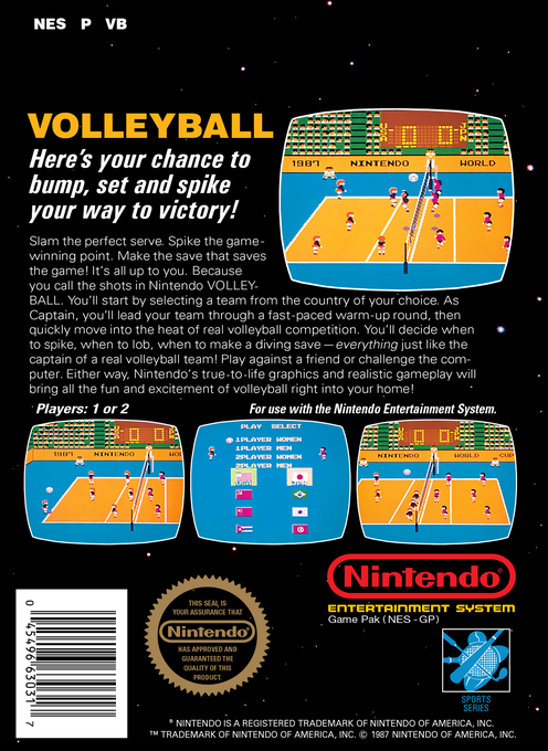 Volleyball — Box back