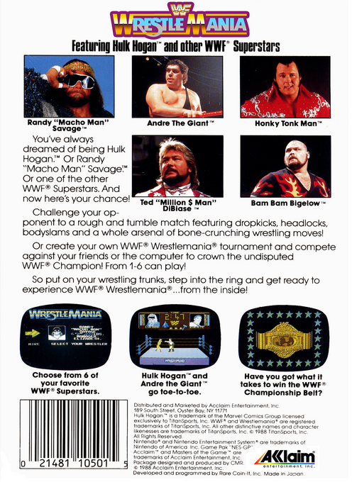 WWF WrestleMania — Box back