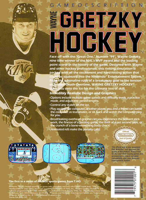 Wayne Gretzky Hockey — Box back