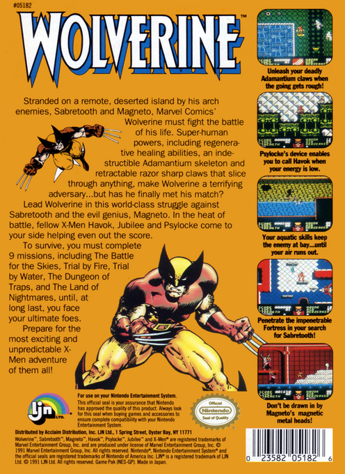 Wolverine — Box back