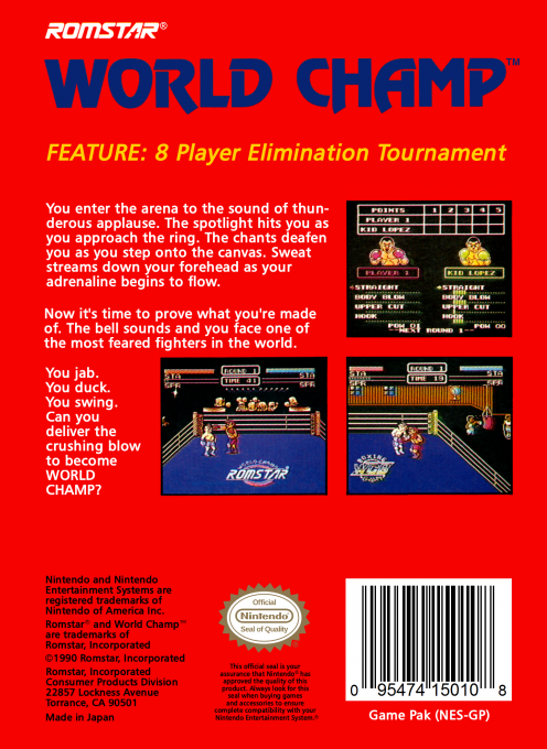 World Champ : Super Boxing Great Fight — Box back