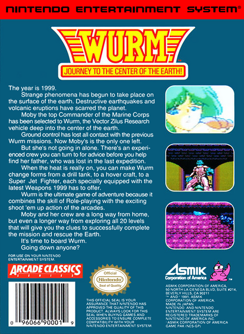 Wurm : Journey to the Center of the Earth! — Box back