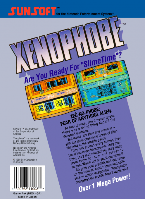 Xenophobe — Box back